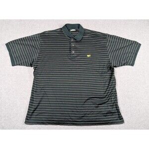 Masters Clubhouse Collection Men Shirt‎ XL Golf Polo Striped Augusta Logo